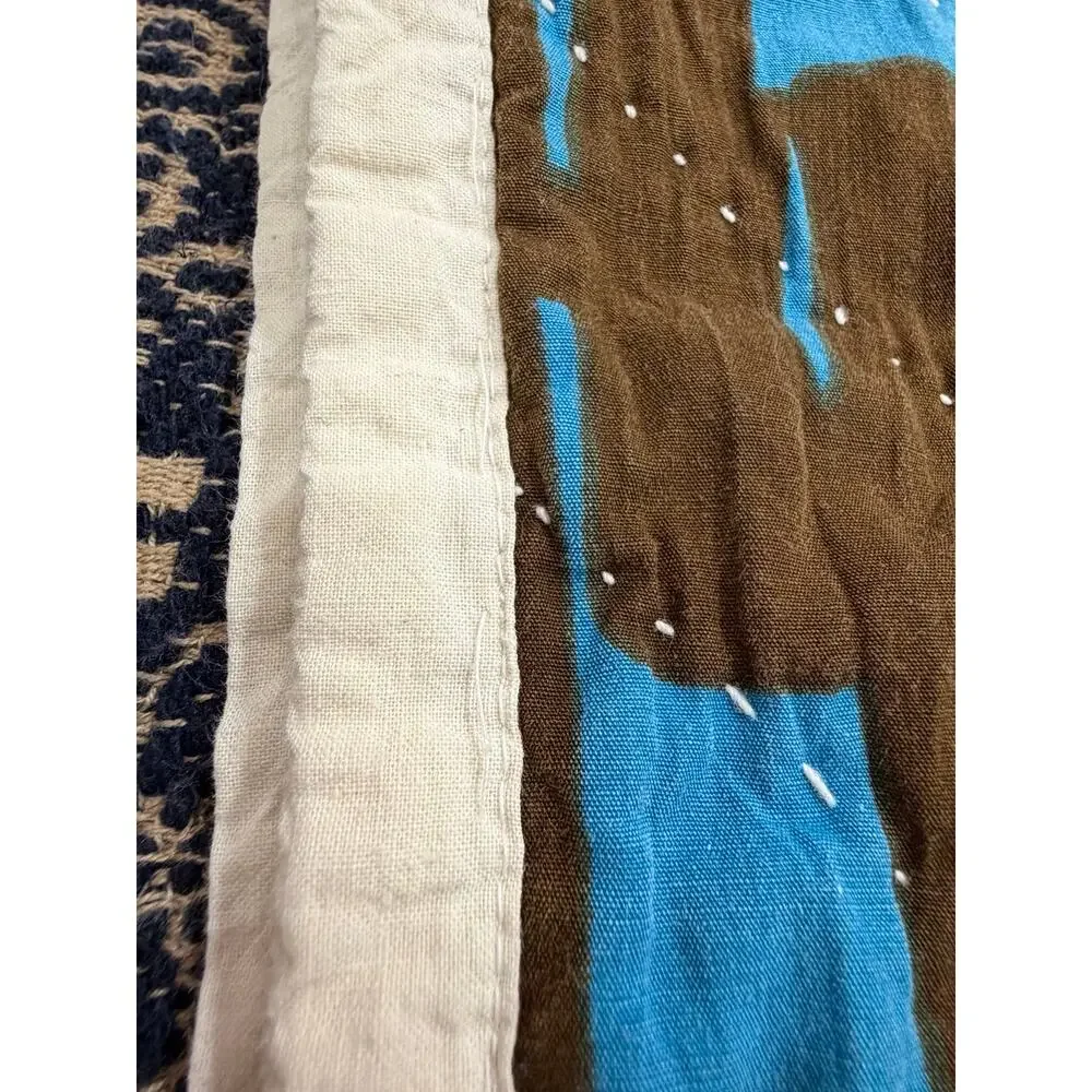 Vintage Appalachian Make Do Quilt Twin Hand Pieced Hand Quilted Patchwork Quilt